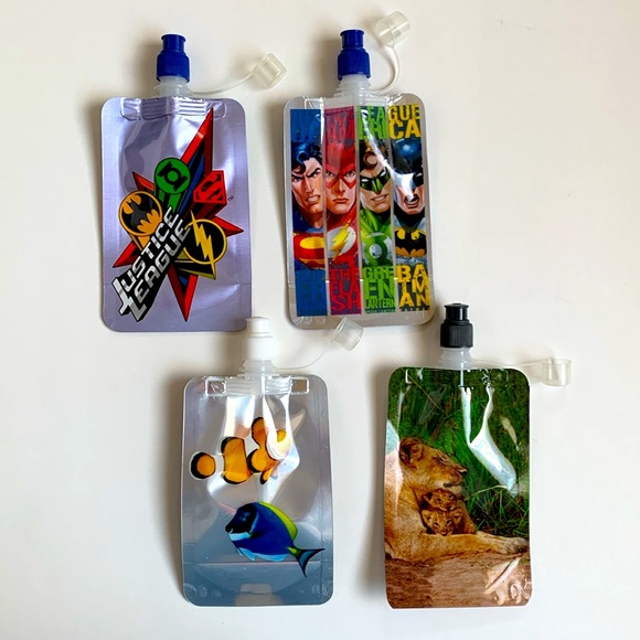 NWOT Kids Drink Pouch Bundle of 4 Travel On-the-Go - Picture 2 of 11